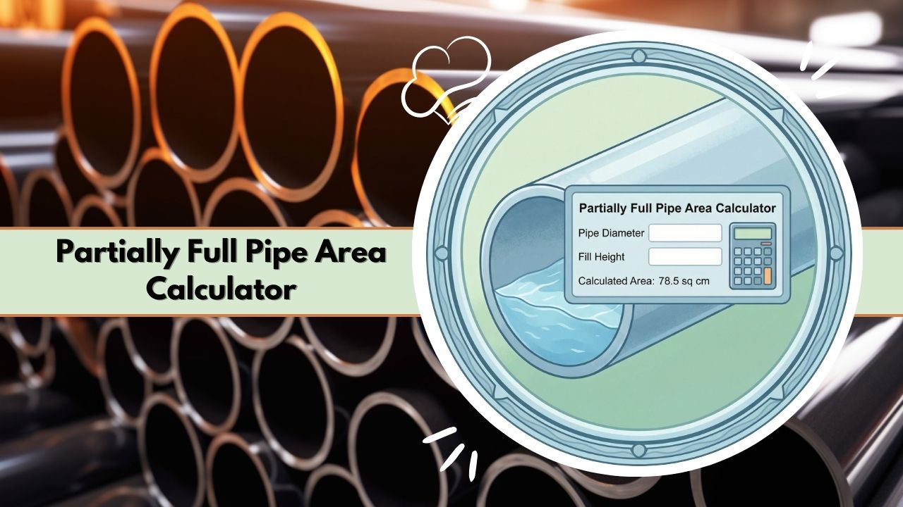 Partially Full Pipe Area Calculator